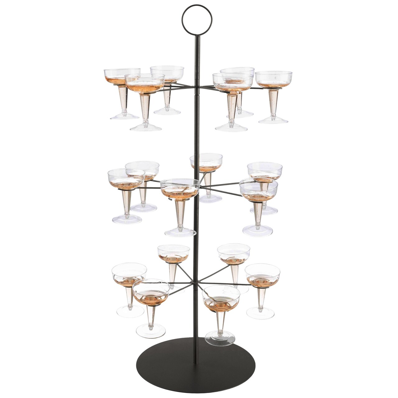 Lavish Home 3-Tier Champagne Tower Black Iron Drink Stand Holds 18 Glasses